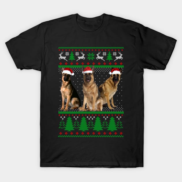 Funny German Shepherd Christmas Santa Hat Xmas T-Shirt by nakos